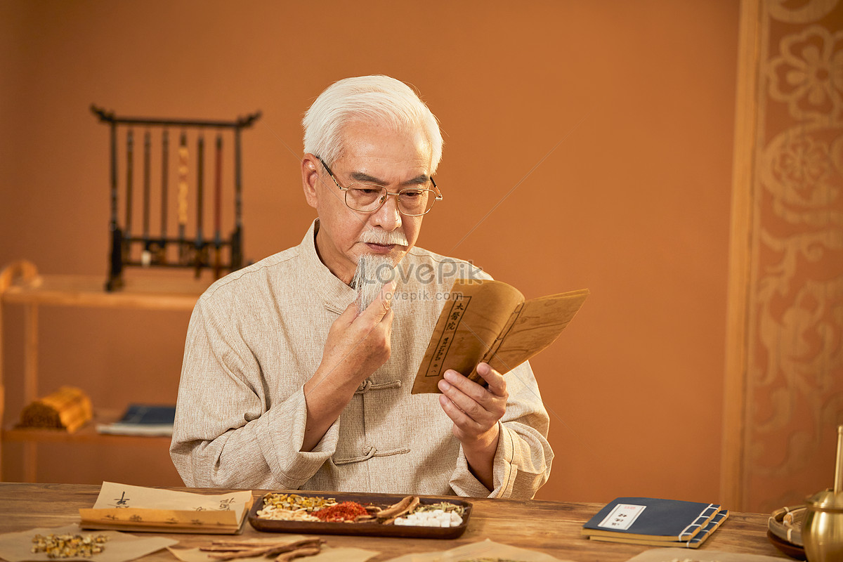 Dr reader. Doctor reading an old book, photo.