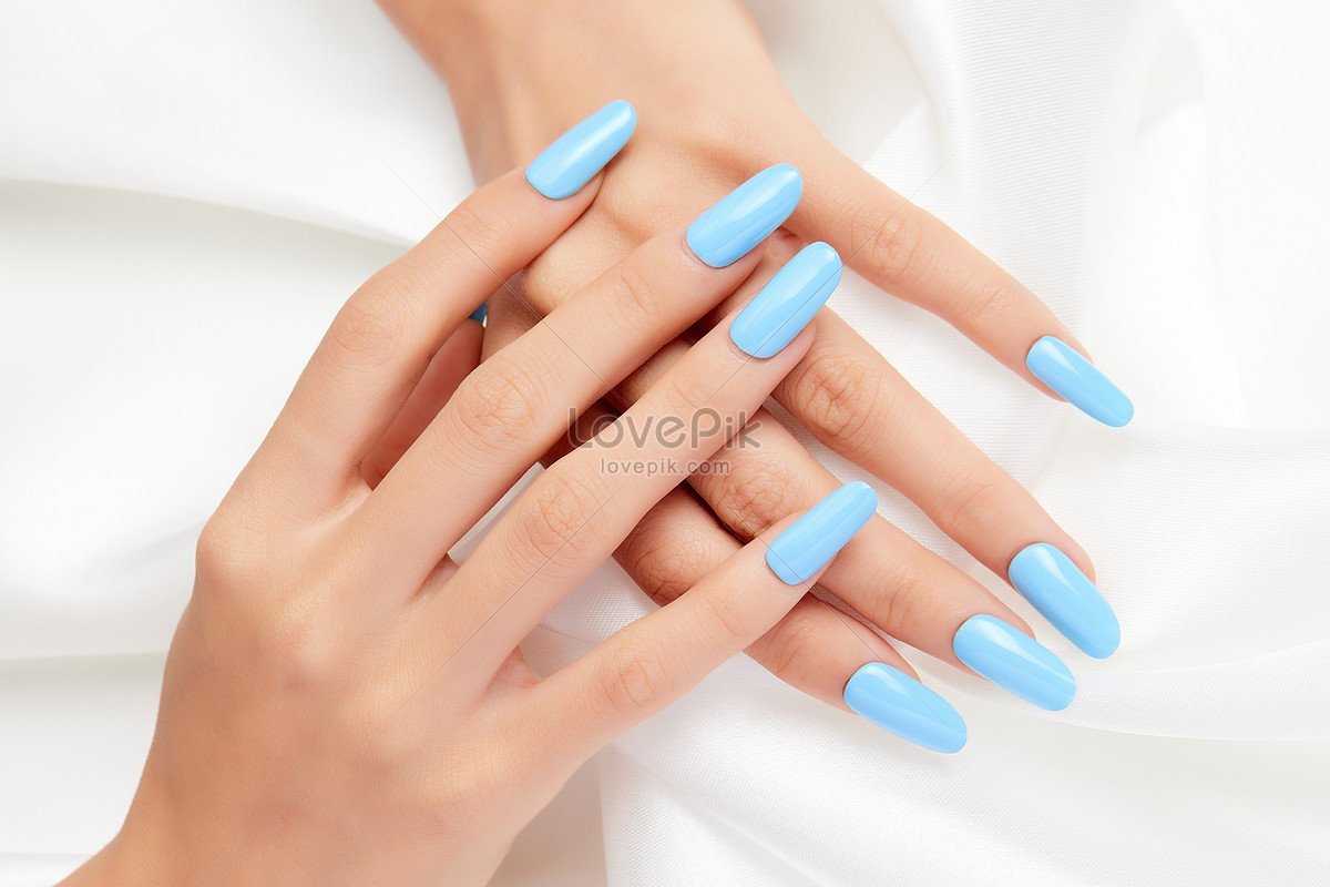 Buy A Blue With Fun Set Blue Nails Blue Pressonnails Longnails Hearts Nail  Design Blue Coffin Nails Baby Blue Nails Summer Nails Online in India - Etsy
