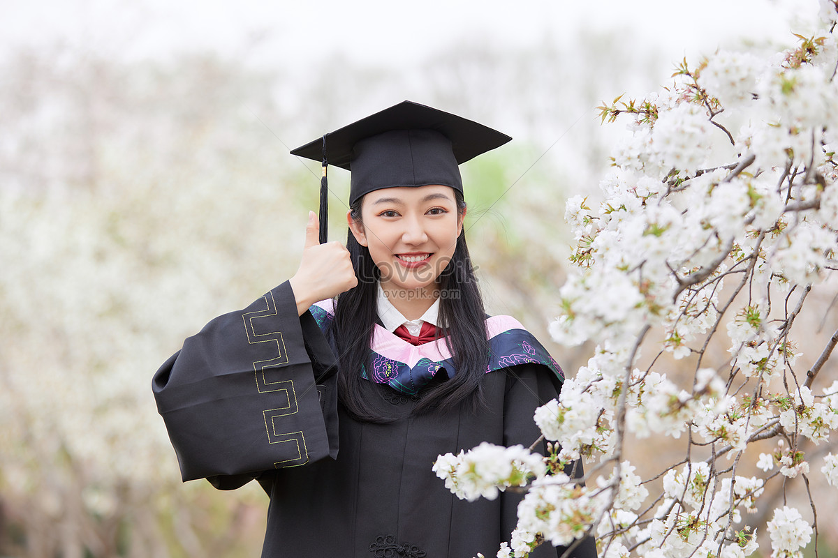 Graduation Season Cherry Blossom Pure Cute Girl Picture And HD Photos ...