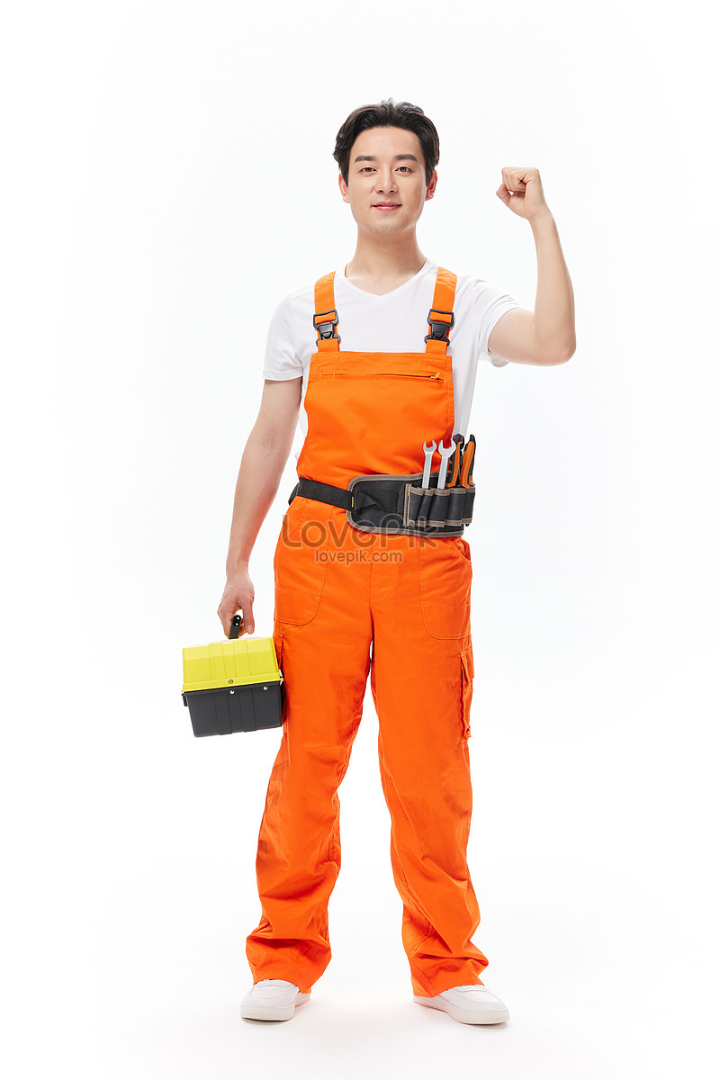 Maintenance Worker Holds Repair Toolbox Picture And HD Photos Free