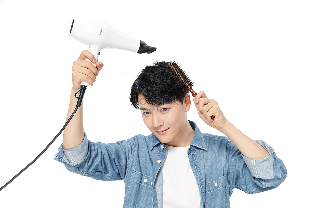 Young Boys Use Hair Dryers For Styling Picture And HD Photos | Free  Download On Lovepik