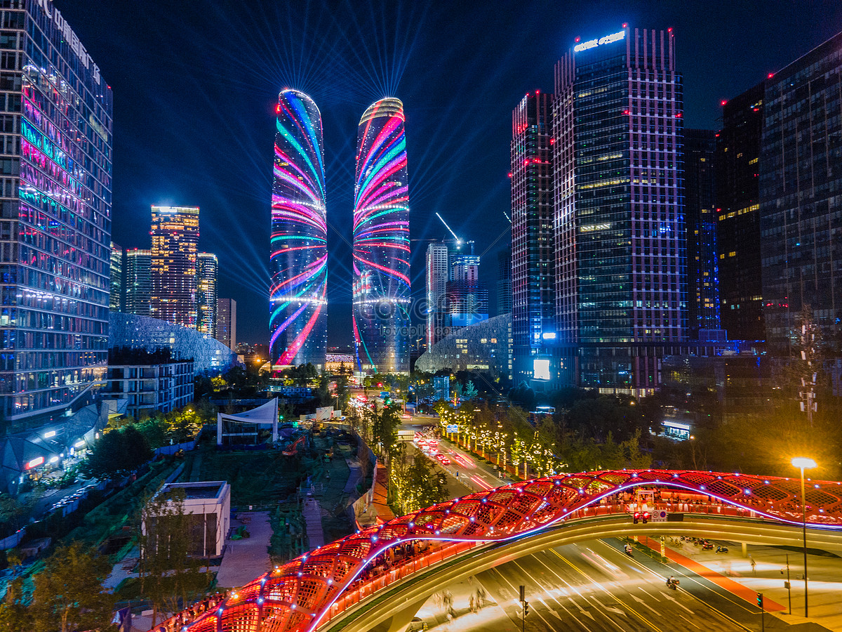 Aerial Photography Of The New Landmark Jiaozi Ring Of Chengdu And The ...