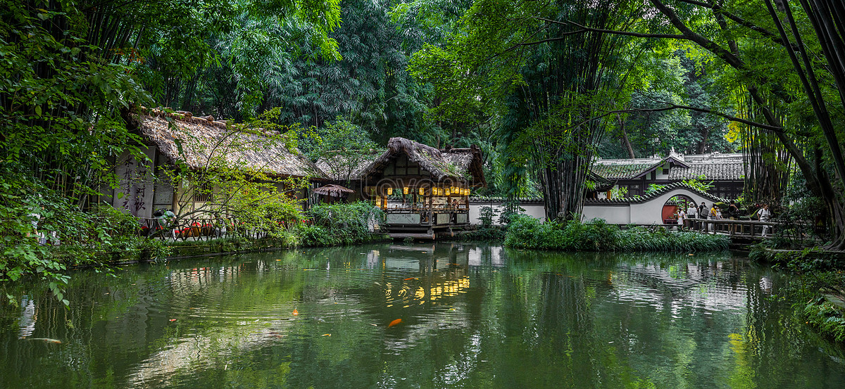 Chengdu Landmark Du Fu Thatched Cottage Garden And Architecture Picture ...