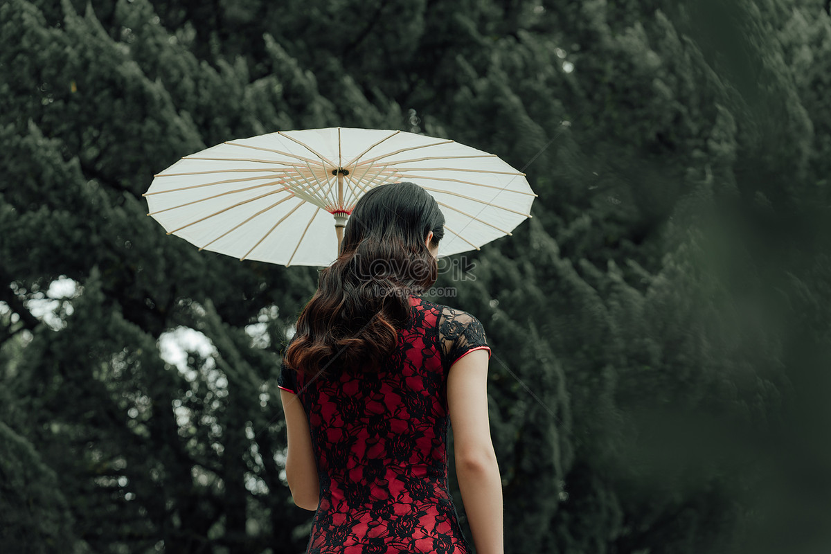 Cheongsam Beauty Back With Umbrella Picture And HD Photos | Free ...