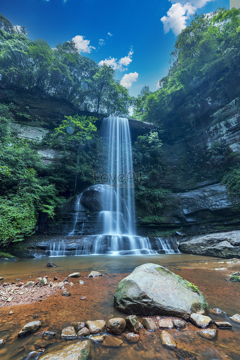 Chongqing Jiangjin Sifang Mountain Chiroping водопад изображение_Фото номер  501782182_JPG Формат изображения_ru.lovepik.com