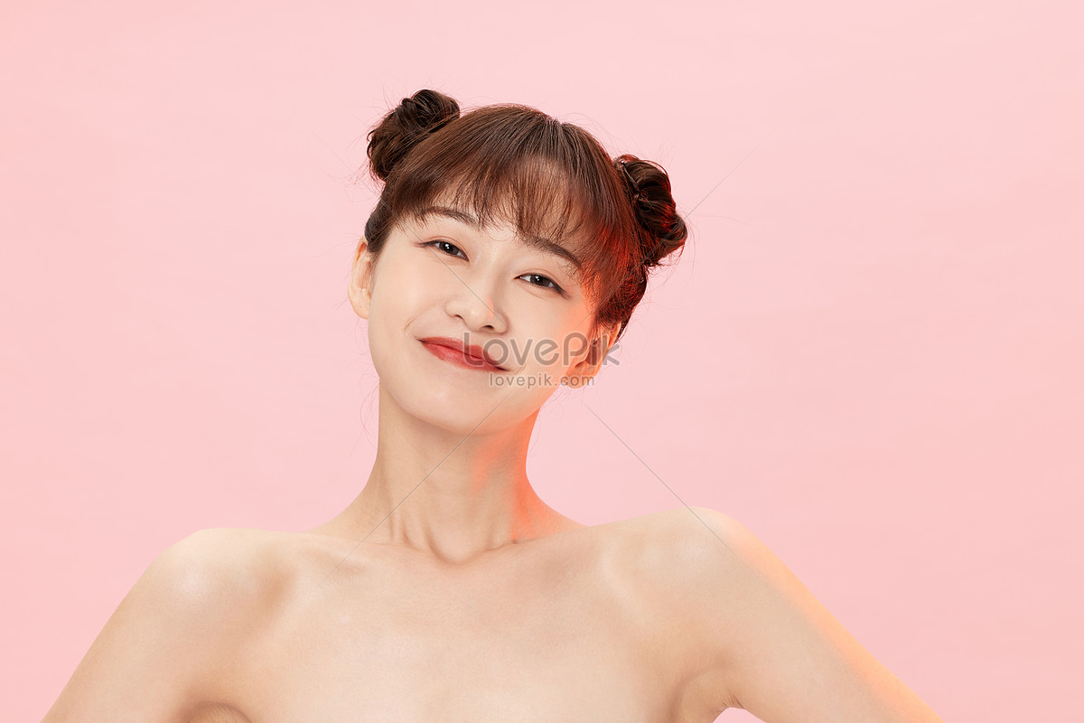 Cute voyage girl in pink background, asian female, pink, happy young HD Photo