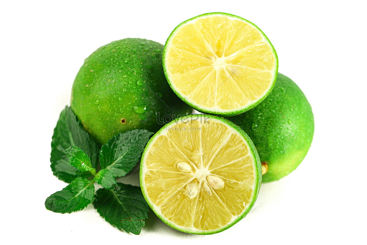 Hainan Green Lemon On White Background Picture And HD Photos | Free  Download On Lovepik