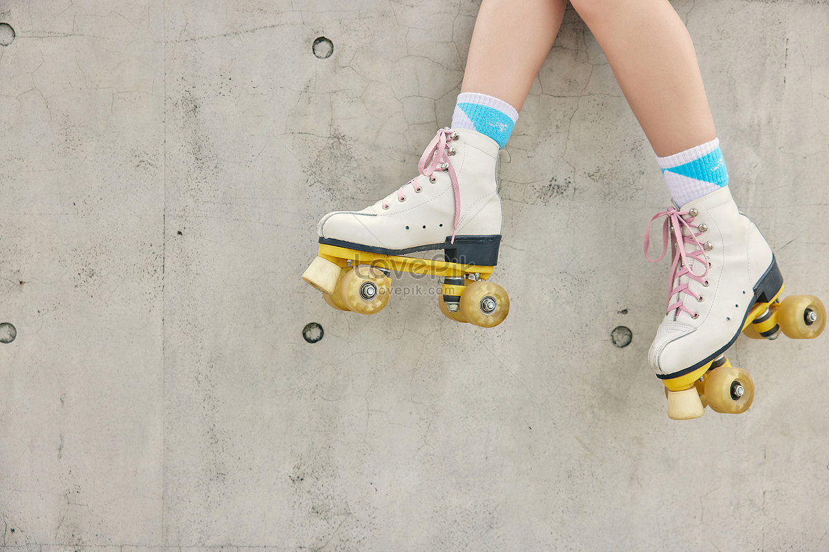 Roller Skating Youth Sitting On The Stairs Close-up Picture And HD ...