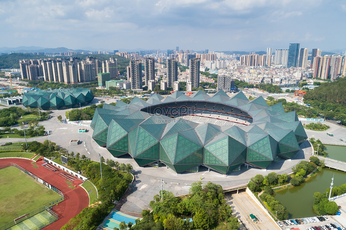 Shenzhen longgang. Стадион Шэньчжэньский спортивный центр Универсиады. Общественный центр Универсиады 7.