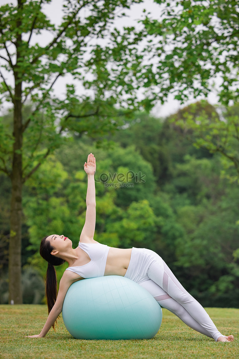 Women Using Yoga Ball Exercise Fitness Picture And Hd Photos Free