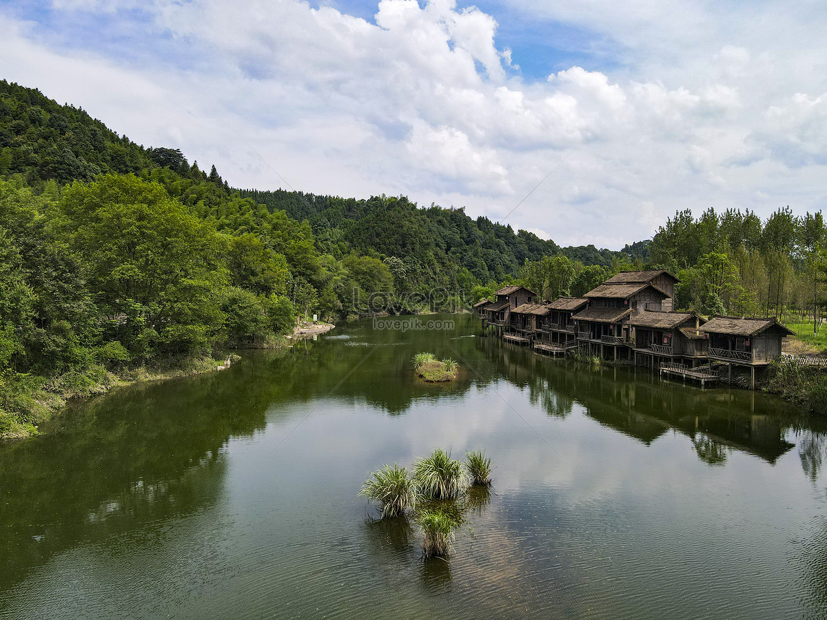Aerial Photography Of Qinxi River In Peach Blossom Source Scenic Spot ...