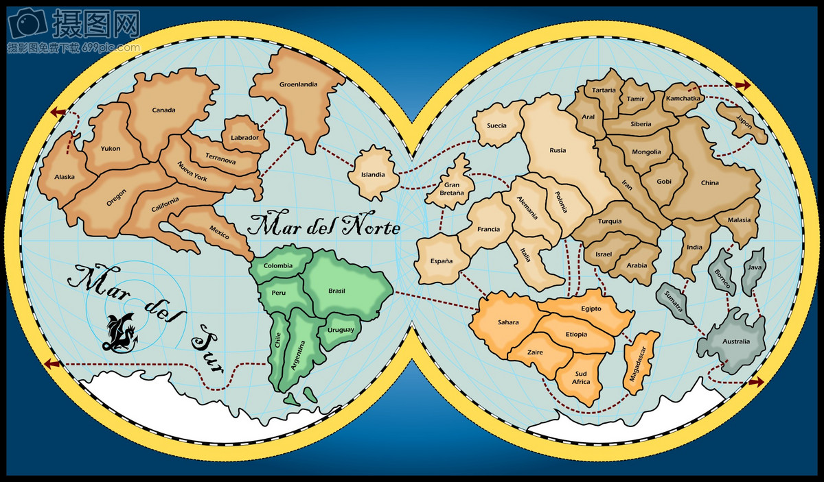 Карта мира континенты