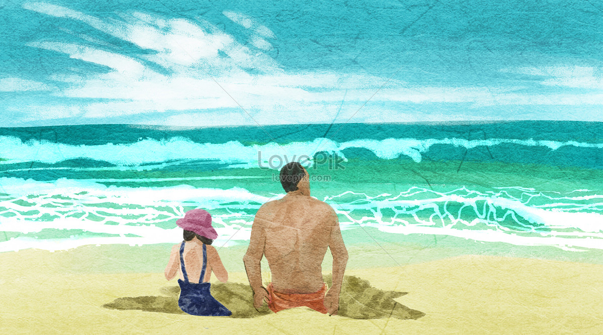 Папа это море силы и добра. "Father and daughter" "Beach" Beach father.