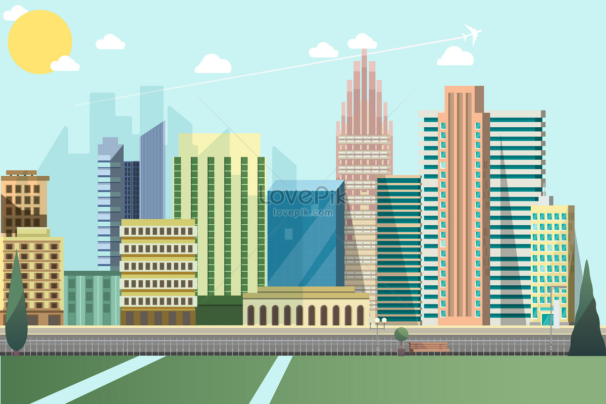 Cartoon city vector building illustration image picture 