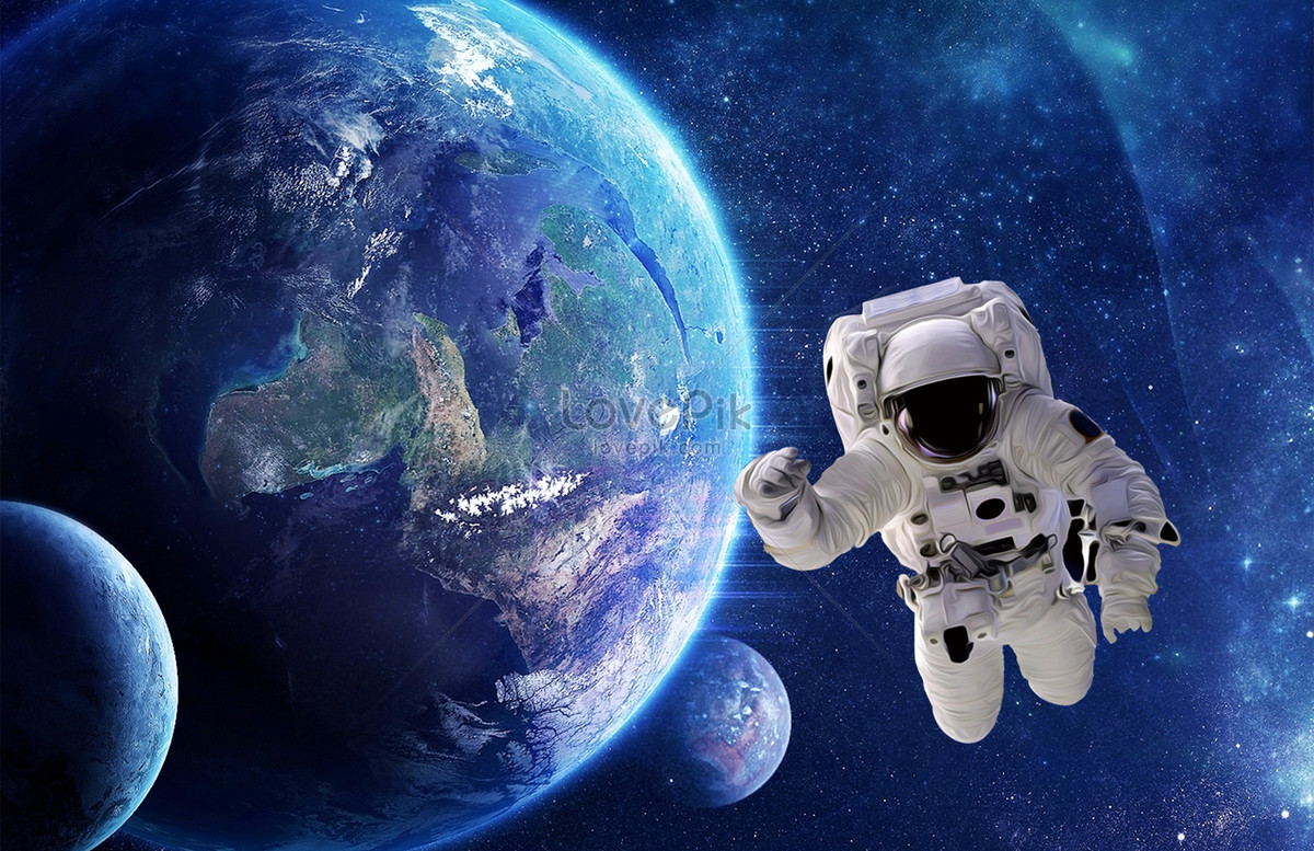 Astronaut starry background creative image_picture free download ...