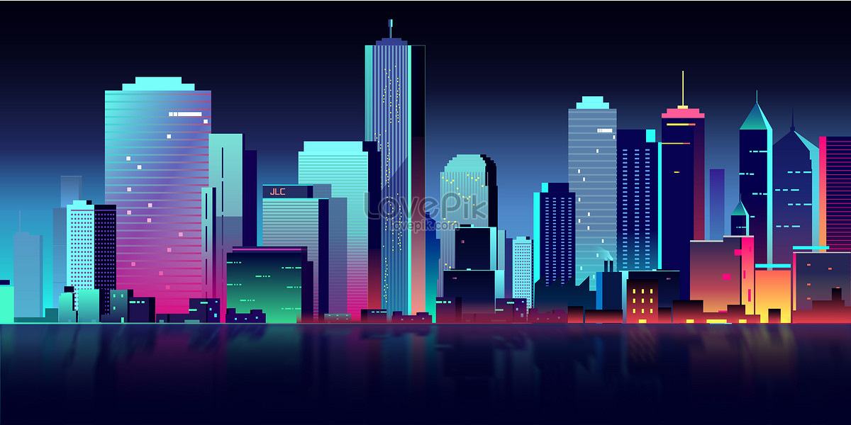 city illustration vector free download