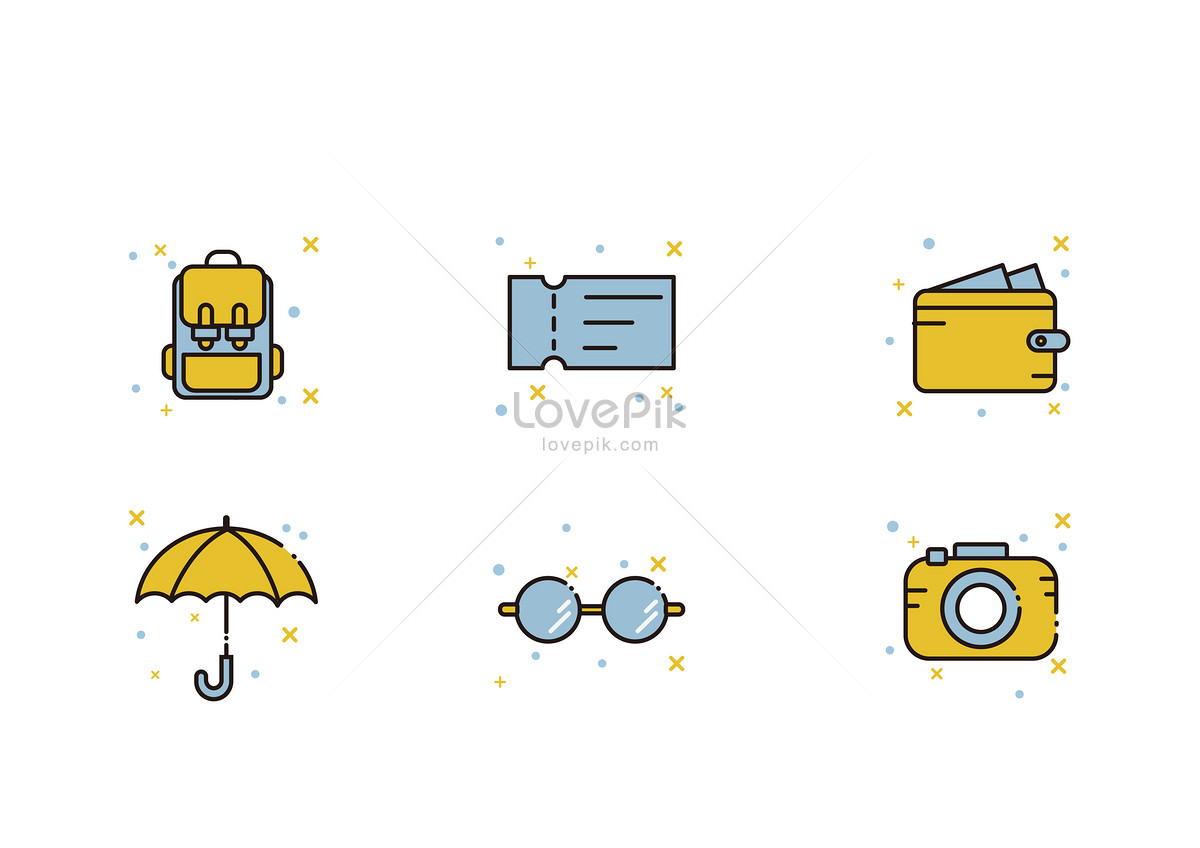 Travel icon icon, light stars, simple stars, blue umbrella png transparent background