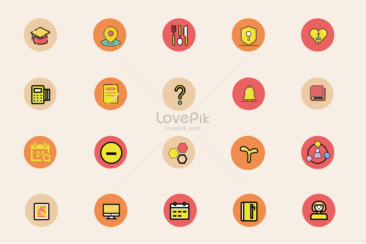 Education Icon, colorful yellow, light yellow, pink yellow png image free download