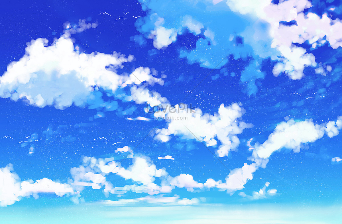 HD Blue Sky Anime Backgrounds Images,Cool Pictures Free Download -  Lovepik.com