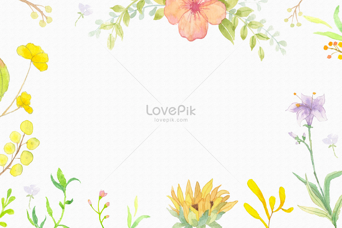 노란 수채화 꽃 배경 일러스트 무료 다운로드 Lovepik 3760