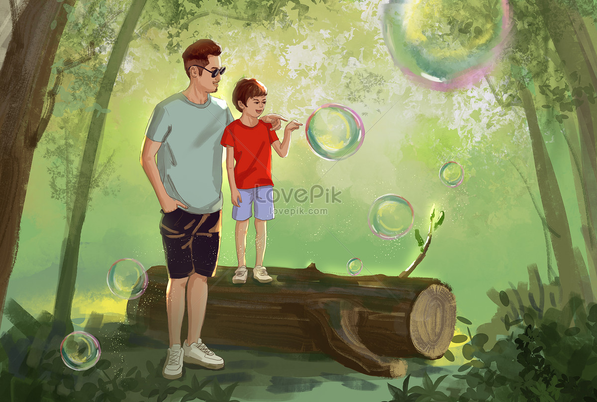 Boy Summer Play illustration.