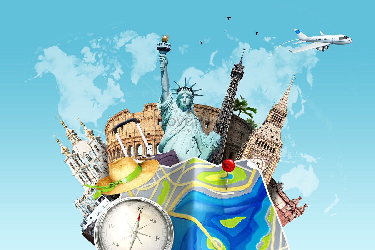 Beautiful tourist theme poster creative image_picture free download ...