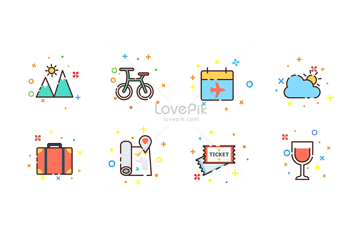 Travel MBE Icon, colorful icon, icon line, icon set png free download
