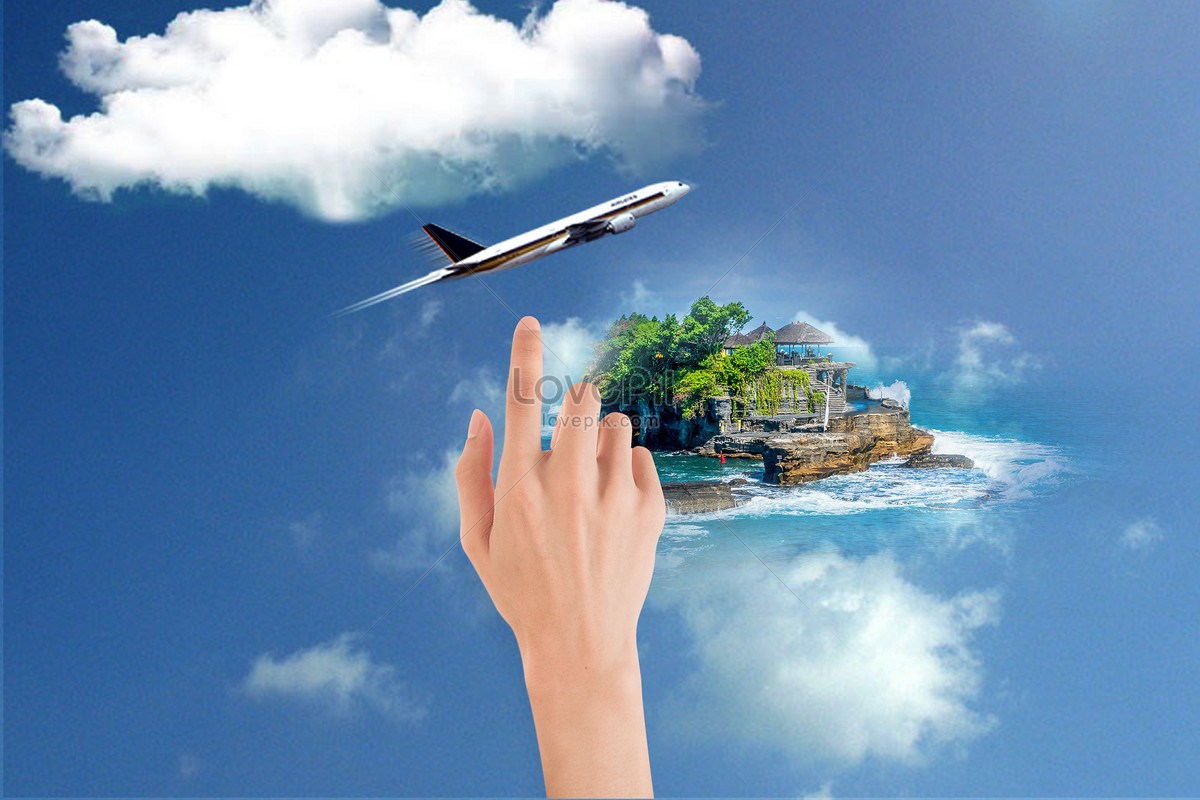 Air travel, cloudy sky, cloudy sky, blue clouds Background