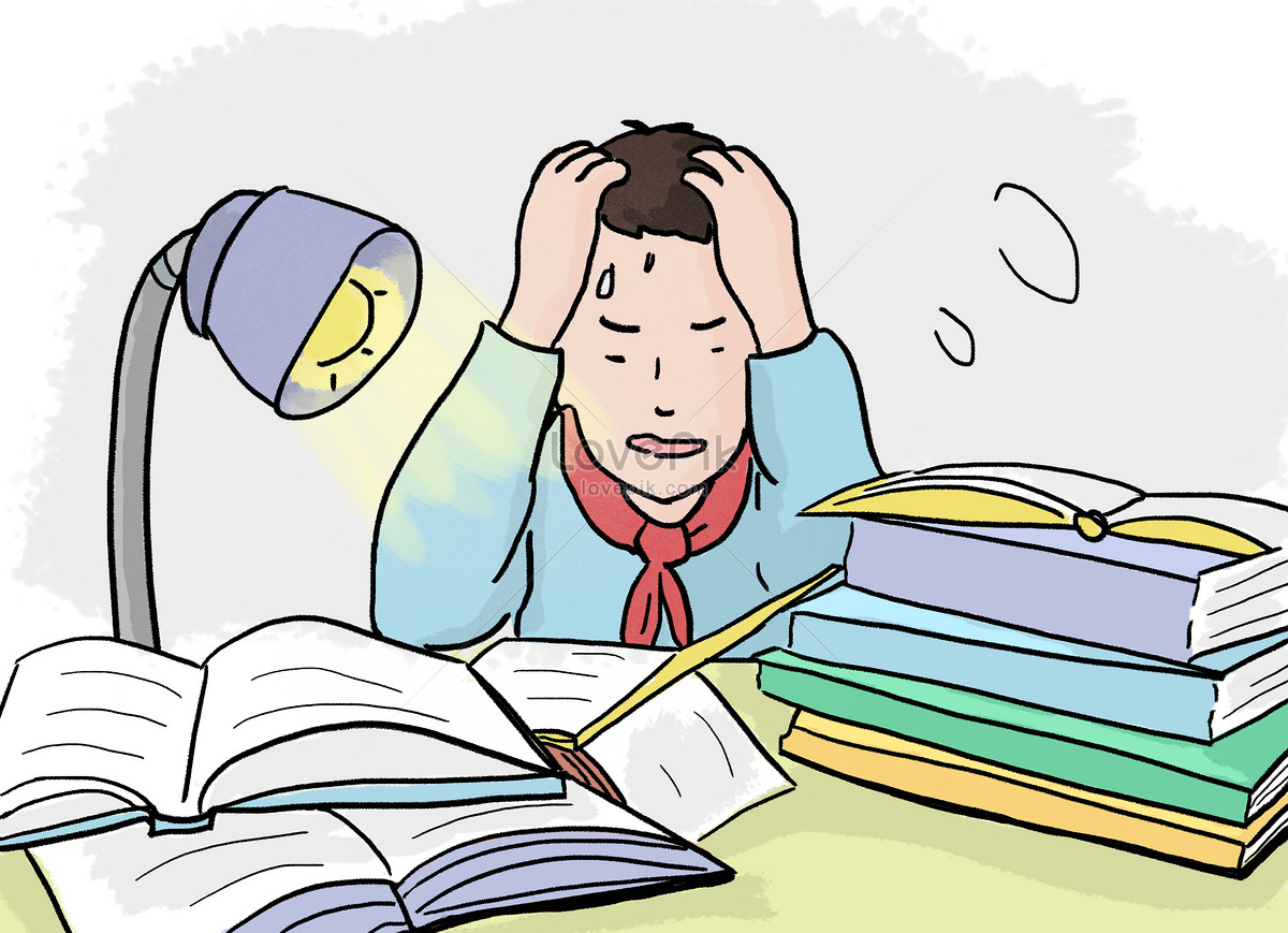 Schoolwork pressure illustration image_picture free download 400184352 ...