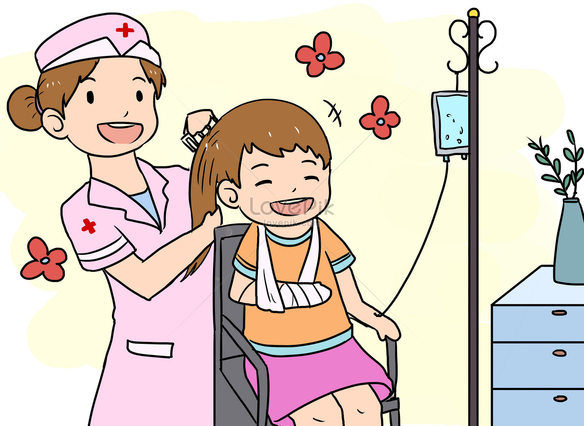 Медицинская сестра и пациент рисунок
