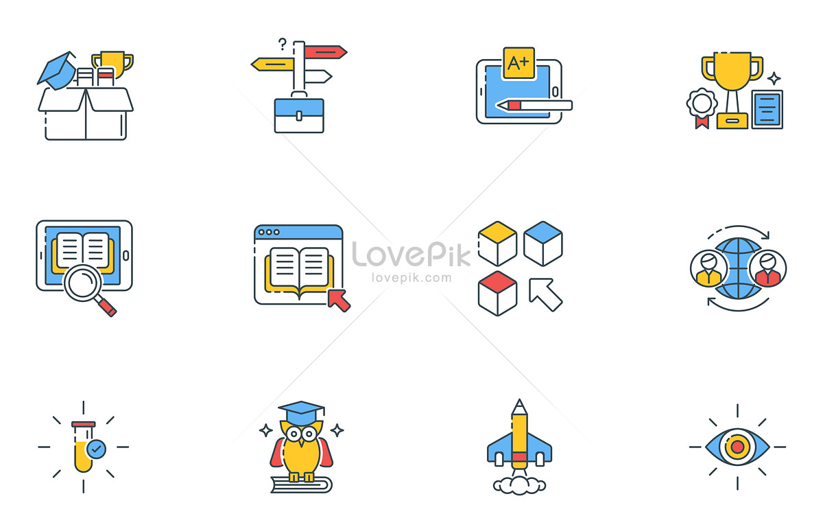 icon for educational graduation and job search, flat vector, color vector, flat icons png white transparent