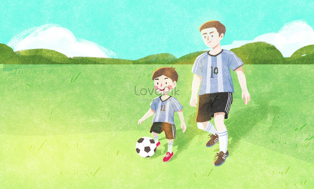 Папа играет в футбол. Играющие в футбол дети иллюстрация. День отца футболиста. Игра в футбол семьей рисунки. Папа играет в футбол рисунок.