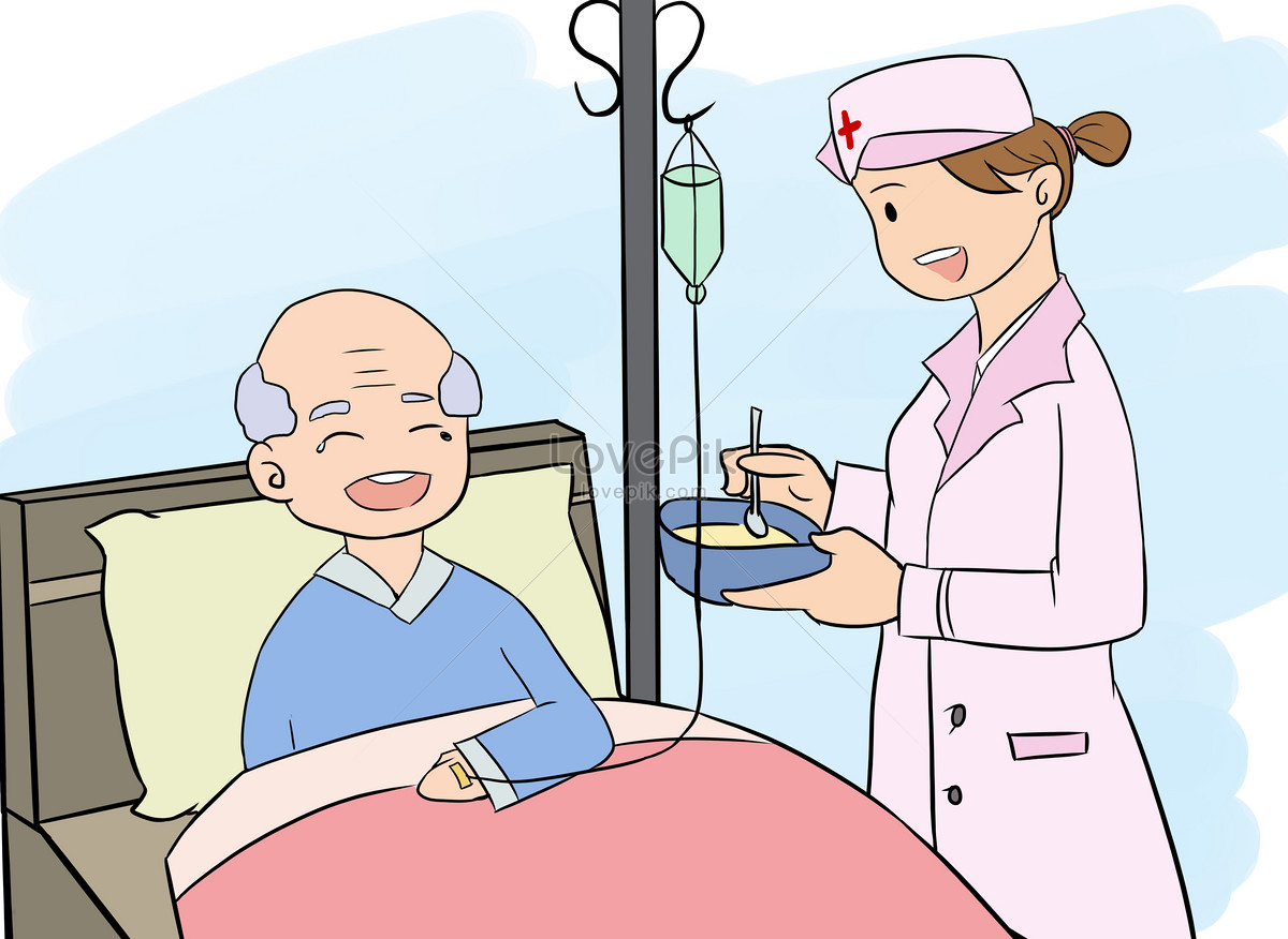 Медсестра ухаживает за пациентом рисунок