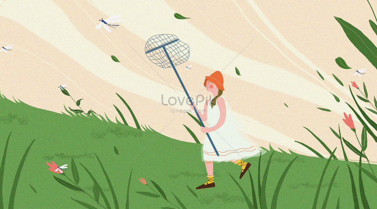 Лов лете. Девочка с сачком. Девочка с сачком рисунок. Ловить бабочек сачком. Плакат девочки с сачком лето.
