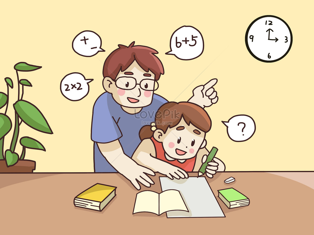 Рисунок родители с домашним заданием
