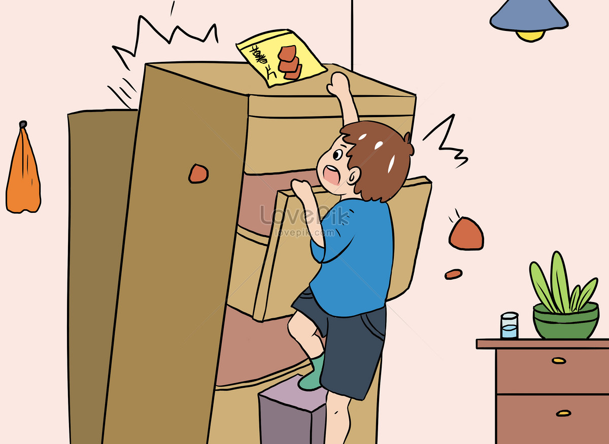 Шкаф падает на ребенка