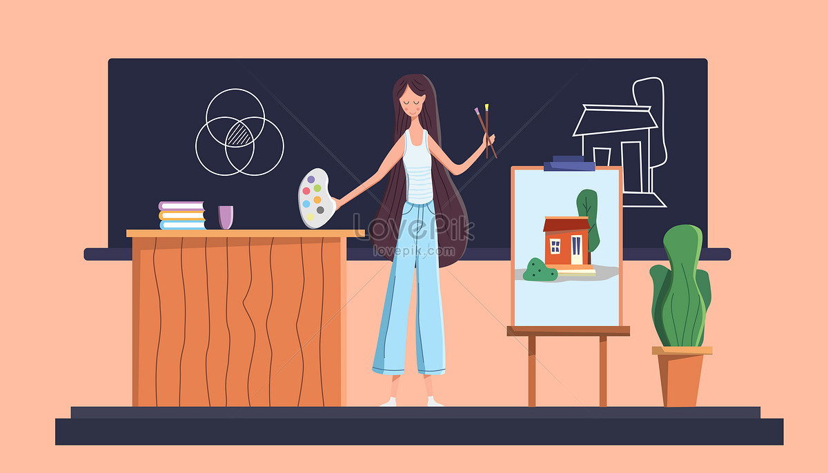 art-teacher-in-class-illustration-image-picture-free-download-400522902