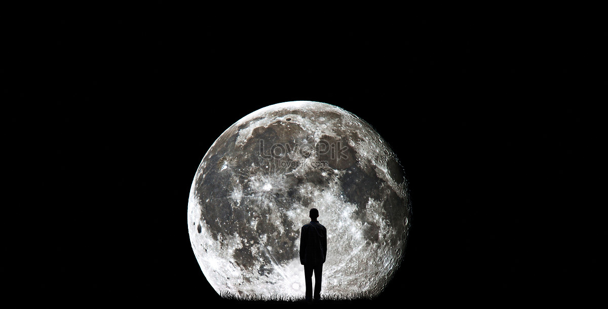 Lonely People Under The Moon Creative Image Picture Free Download 