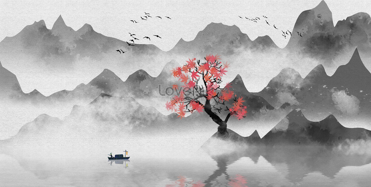 Chinese ink wash painting style illustration image_picture free ...