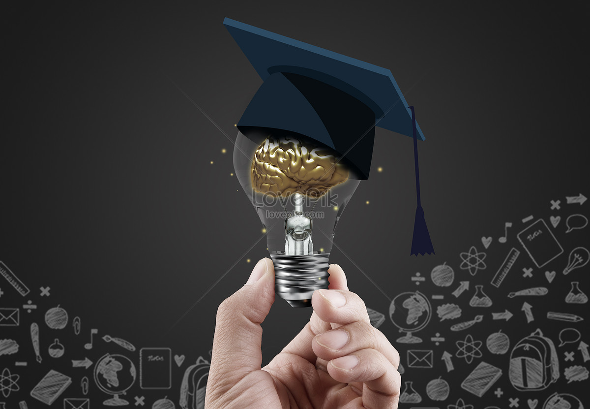 Creative education background, creative, inspiration, bachelors hat Background
