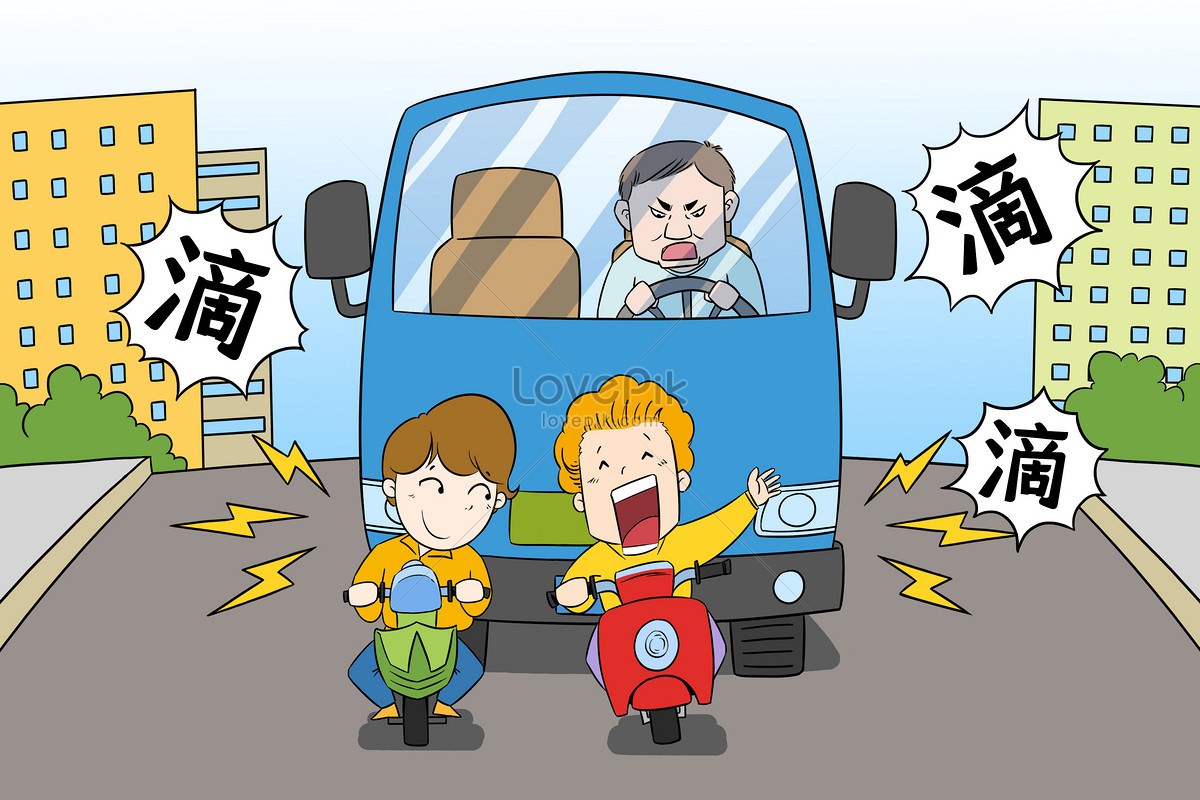 Not obeying traffic rules comics illustration image_picture free download  