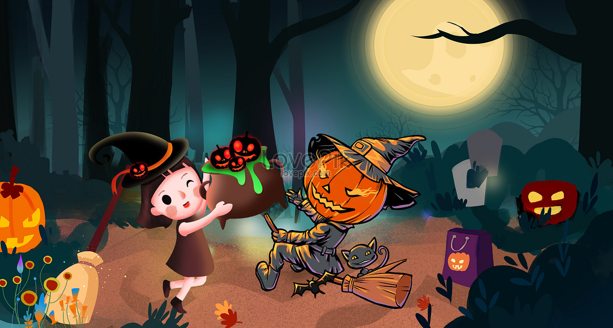 Top 52+ imagen halloween cartoon background - Thpthoanghoatham.edu.vn