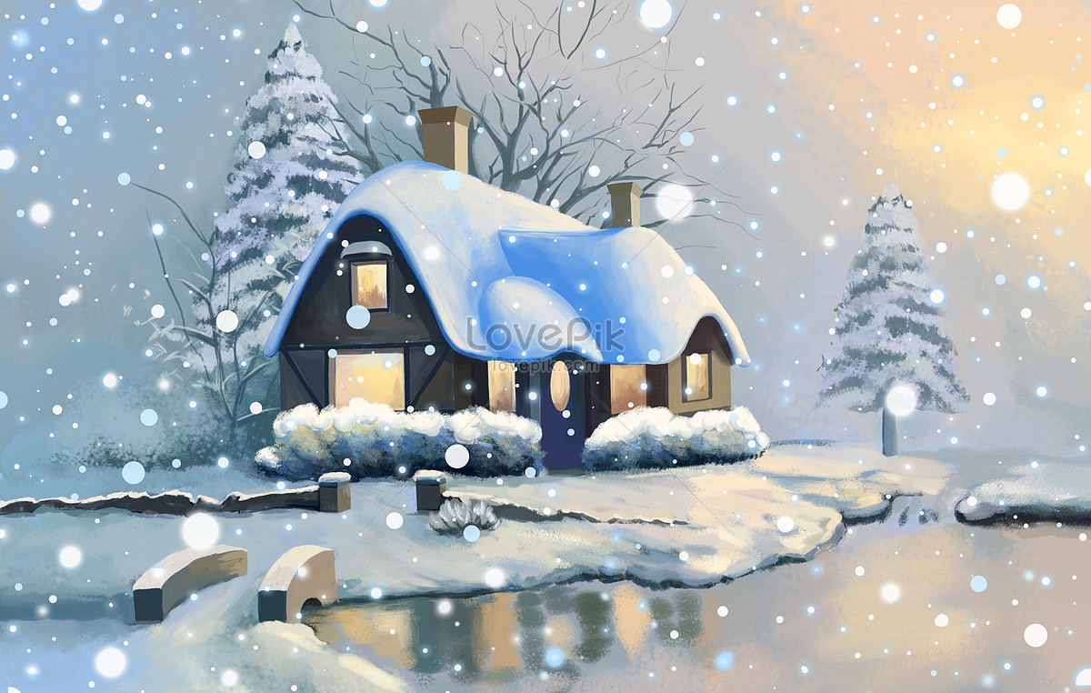 Lovepik صورة PSD401653786 id توضيح بحث صور منزل في فصل الشتاء الثلوج