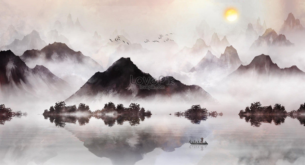 Freehand landscape painting illustration image_picture free download ...