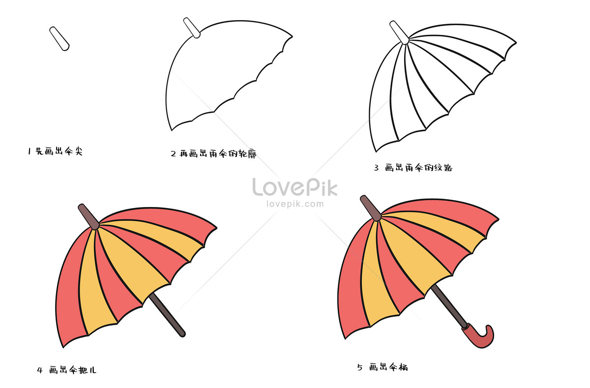 UMBRELLA DRAWING SIMPLE AND EASY | HOW TO DRAW AN UMBRELLA - YouTube