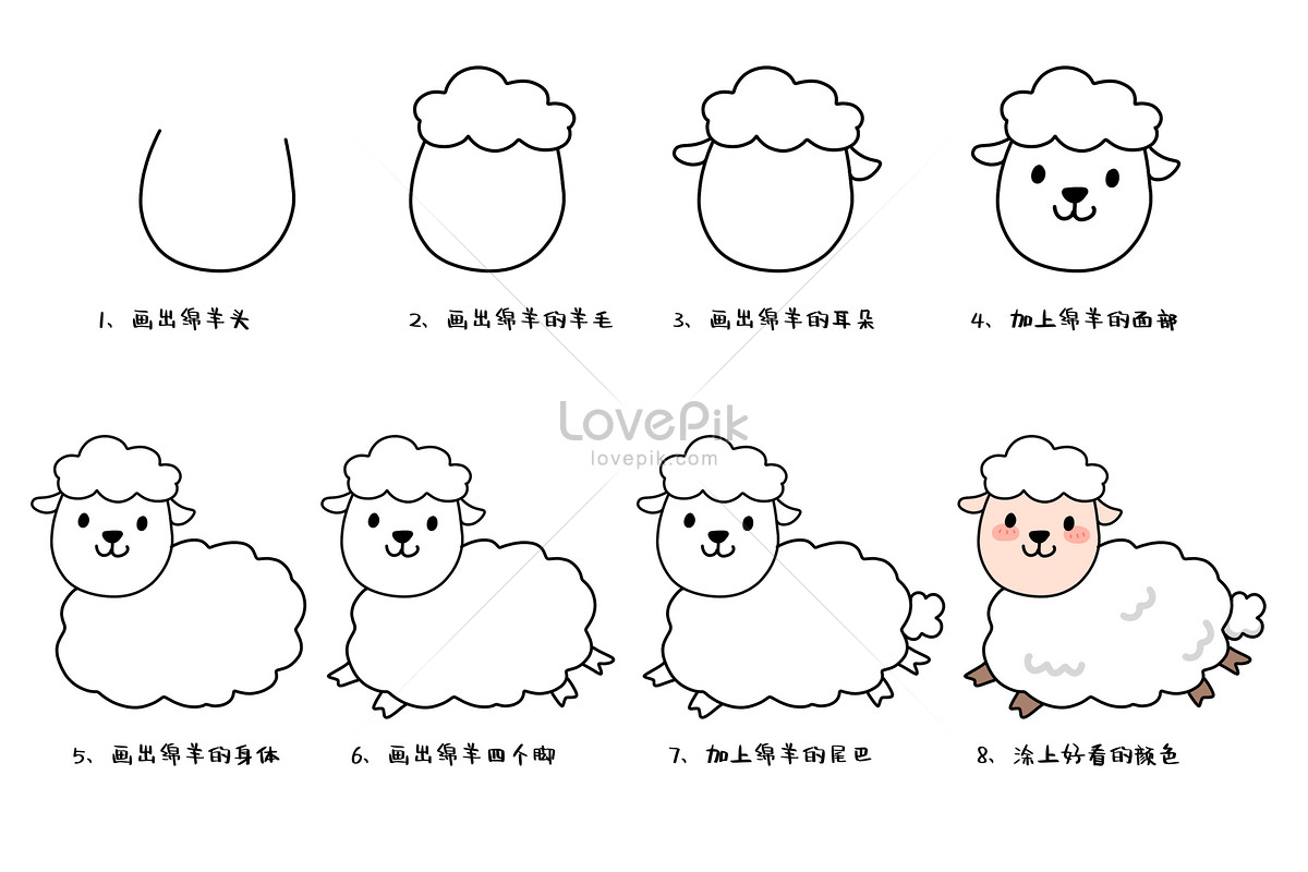 Easy Drawing for Kids - Learn to Draw a Sheep Find out more tutorials at  www.easydrawingforkids.com | Facebook