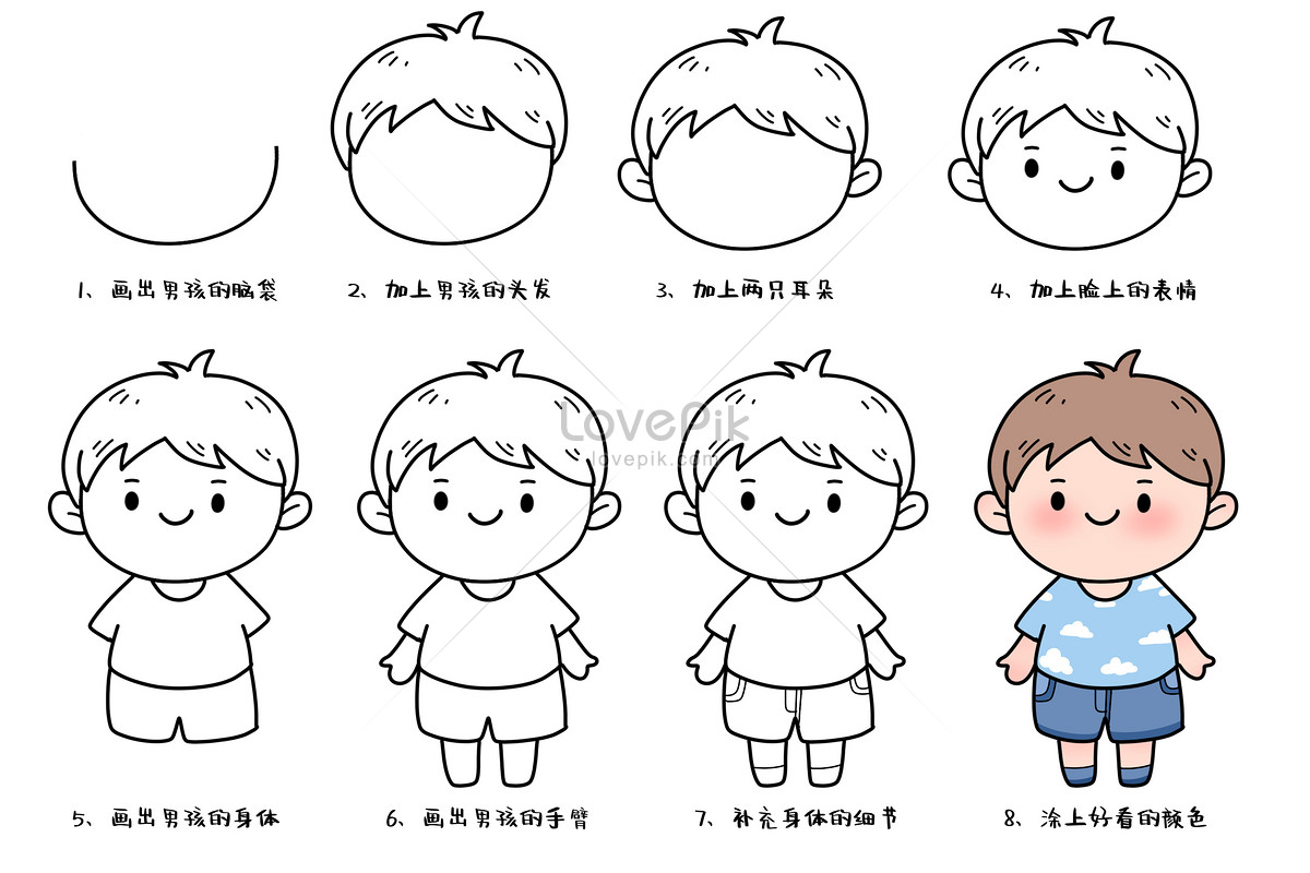 儿童简笔画设计图__动漫人物_动漫动画_设计图库_昵图网nipic.com