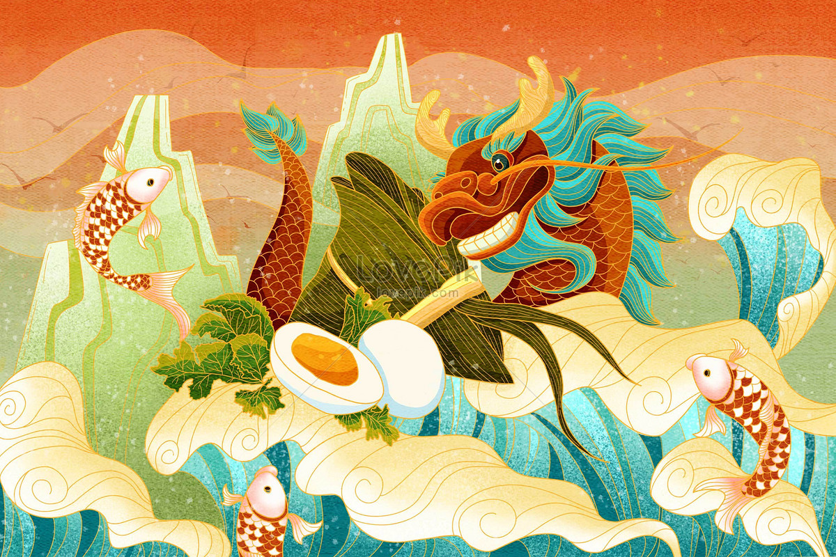 New national wind dragon boat festival illustration image_picture free ...