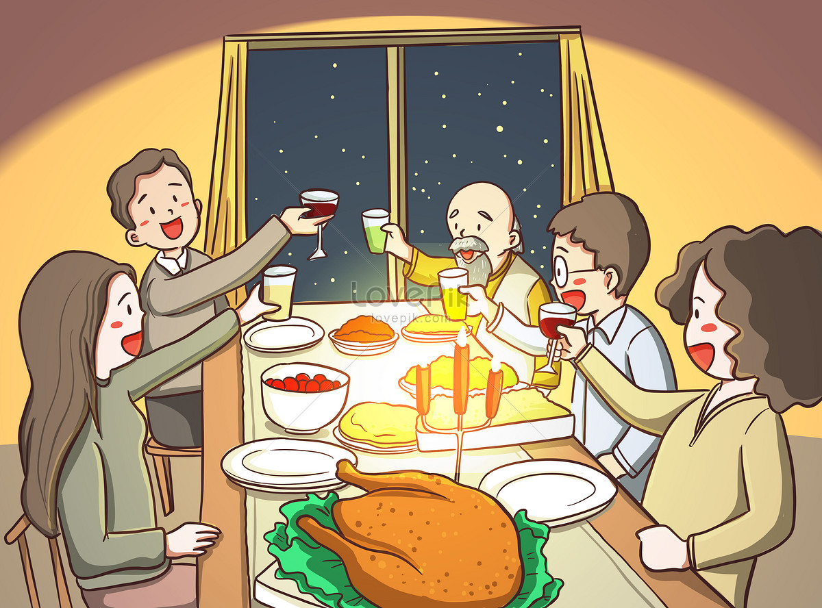 Ужин в день Благодарения рисунок