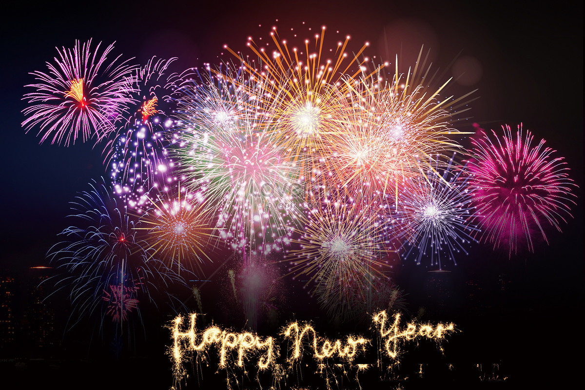 New years day fireworks creative image_picture free download 401878405 ...